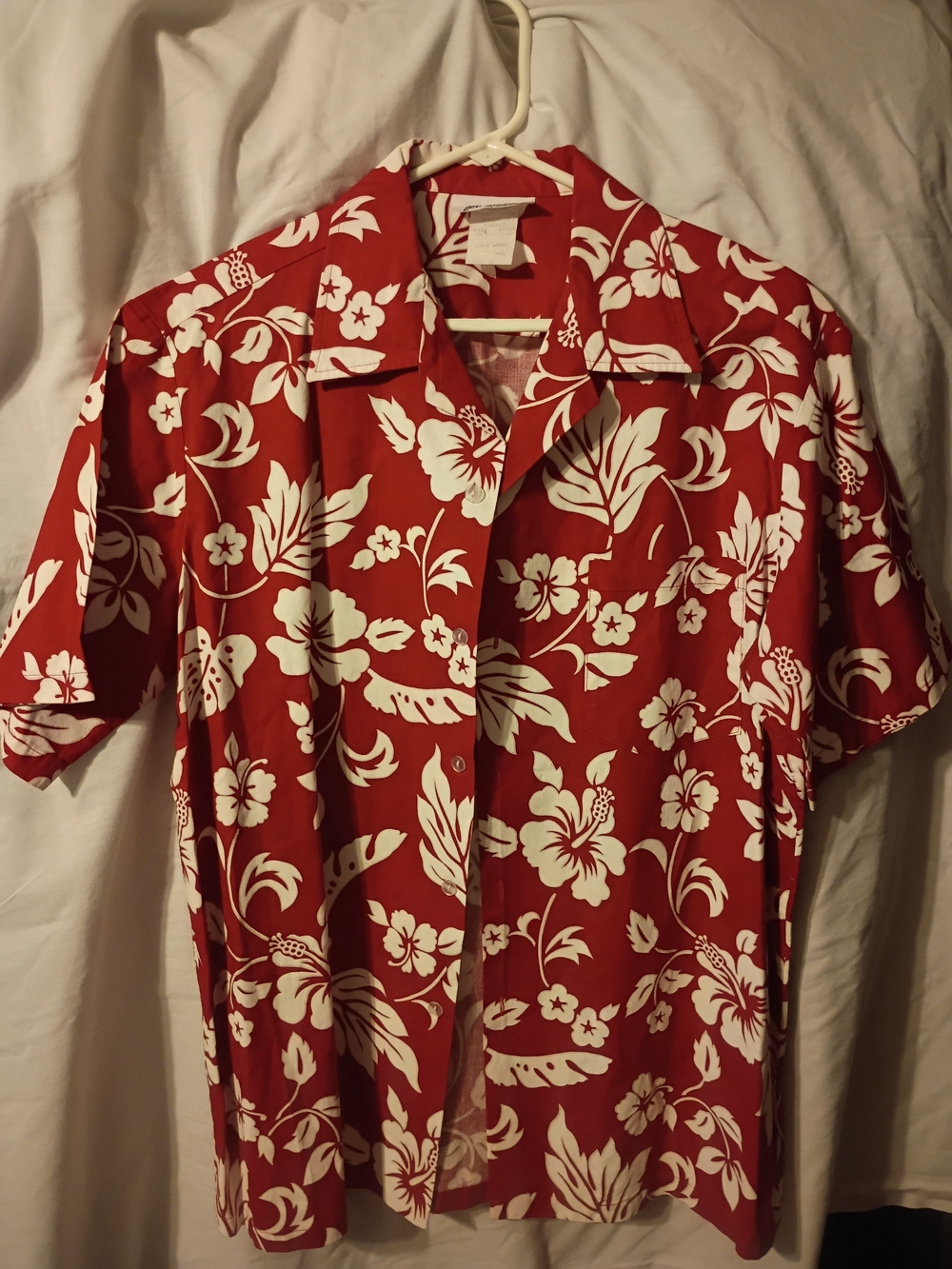 Vintage Malihini Hawaii Floral Hawaiian Shirt XL Red